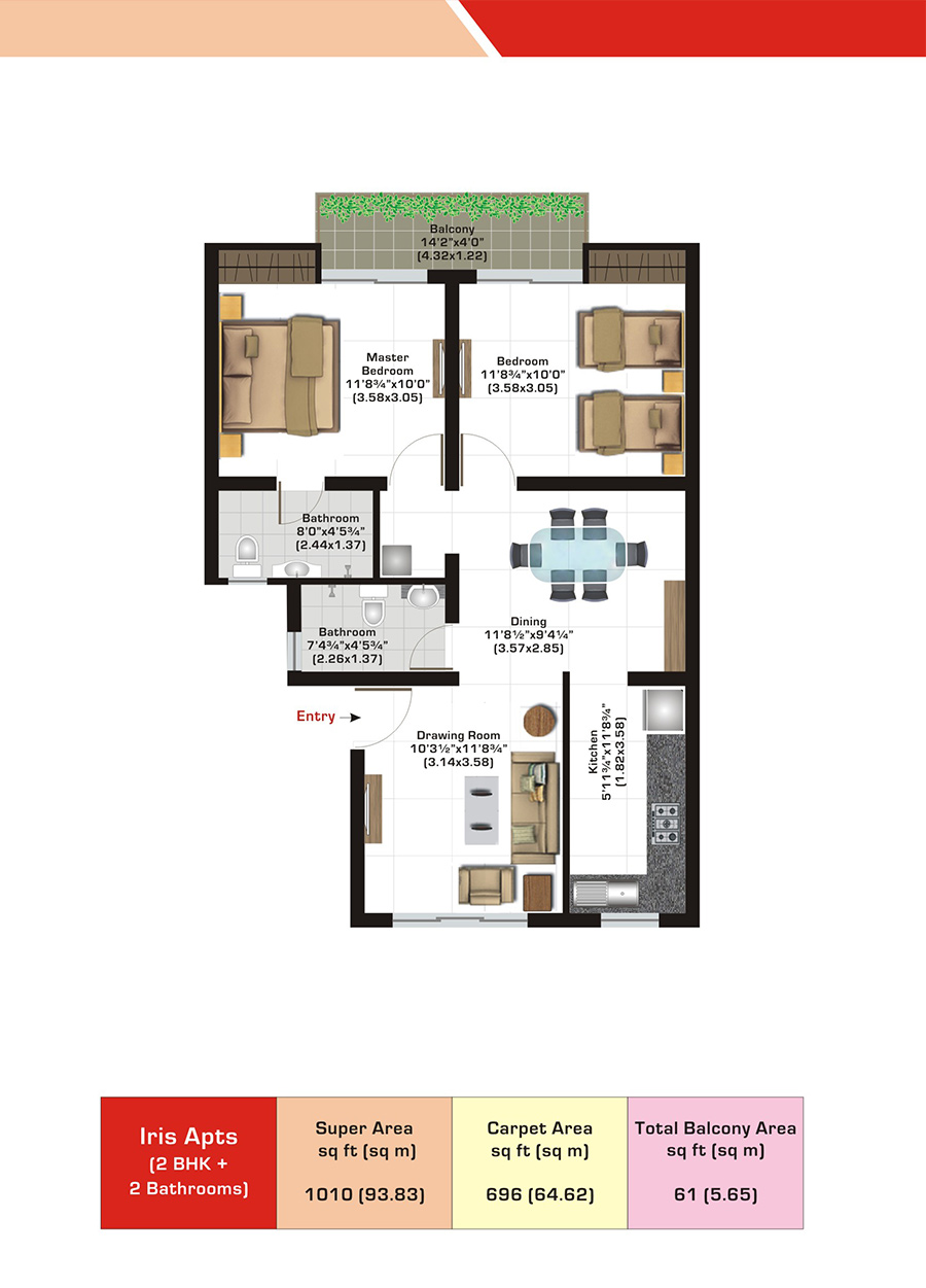 Iris - 2 BHK Apt.