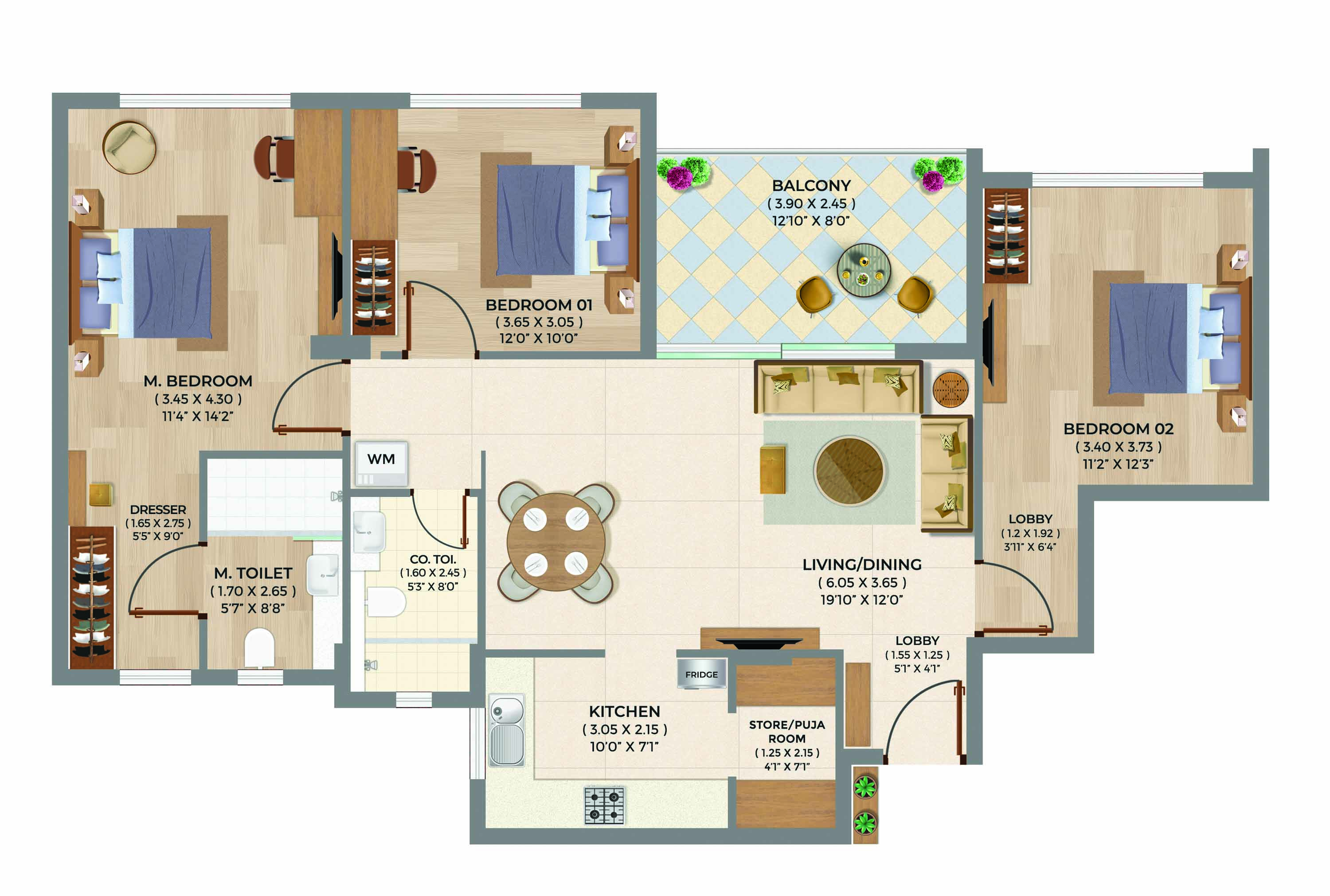 3BHK