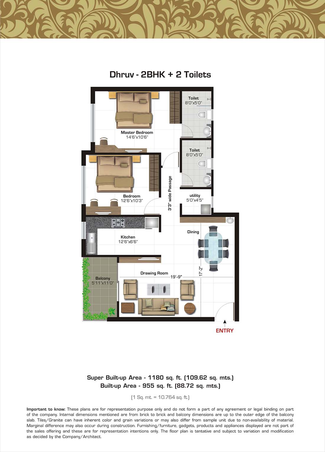 Dhruv 2 BHK + 2 Toilets