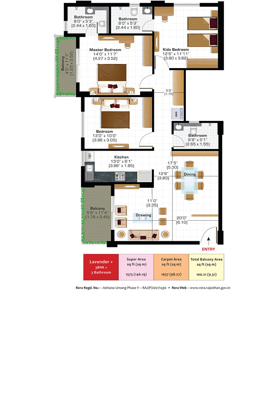 2bhk + utility